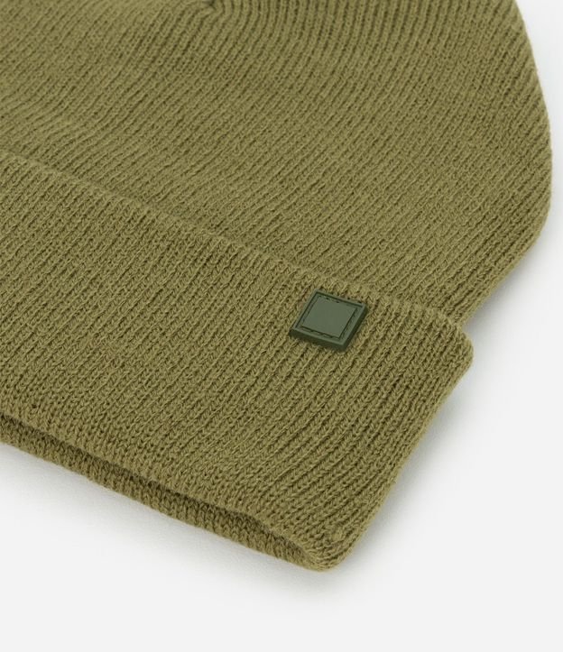 Gorro de Punto con Borde Plegado y Etiqueta Aplicada 2