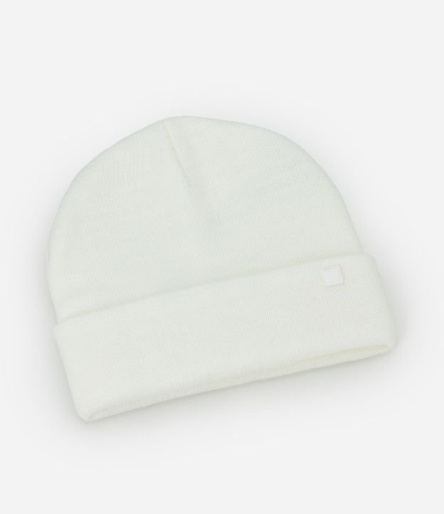 Gorro de Punto con Borde Plegado y Etiqueta Aplicada 2