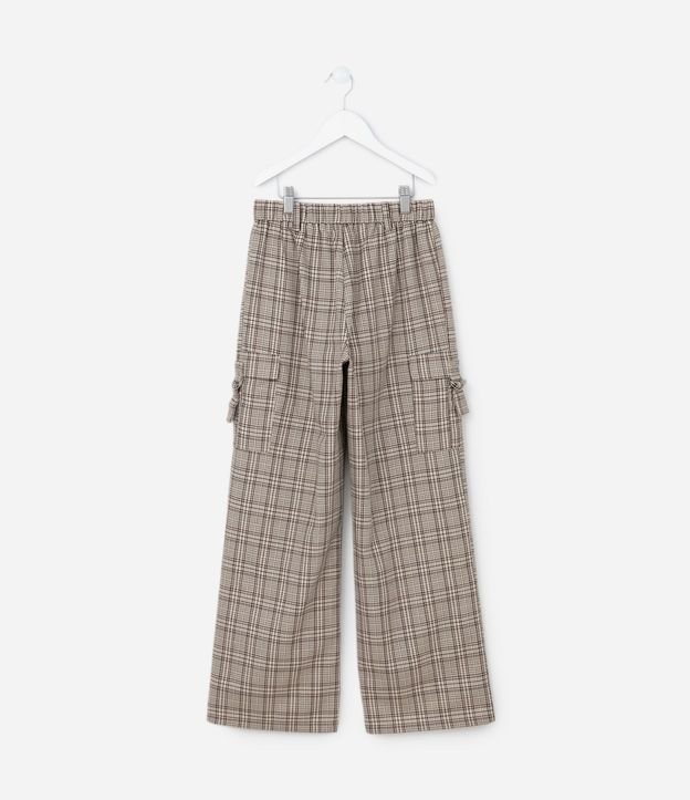 Pantalón Infantil con Bolsillos Cargo y Estampa de Cuadros - Talle 5 a 14 años 2