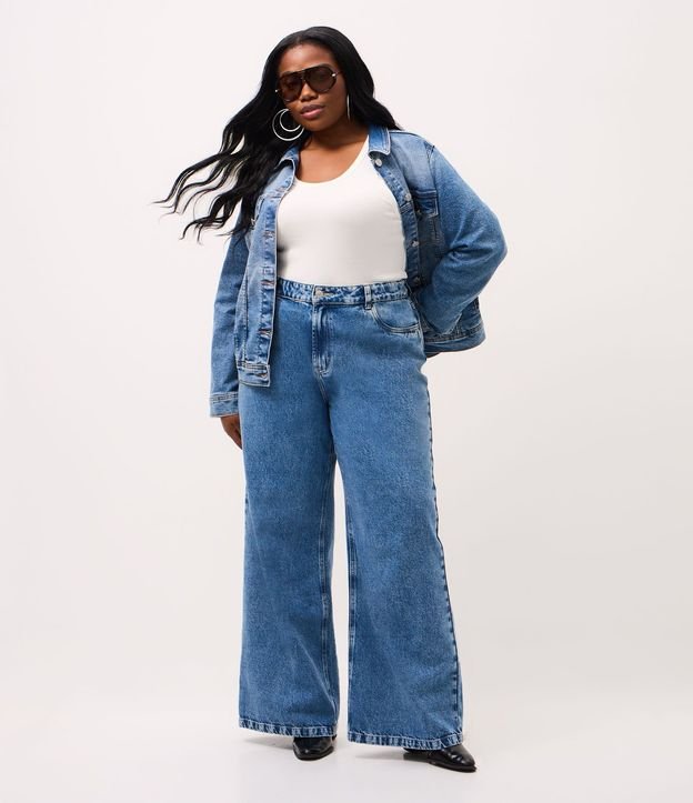 Campera Básica en Jeans Desteñido Curve & Plus Size 2