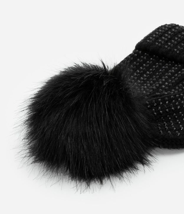 Gorro en Punto con Brillos y Pompón 3