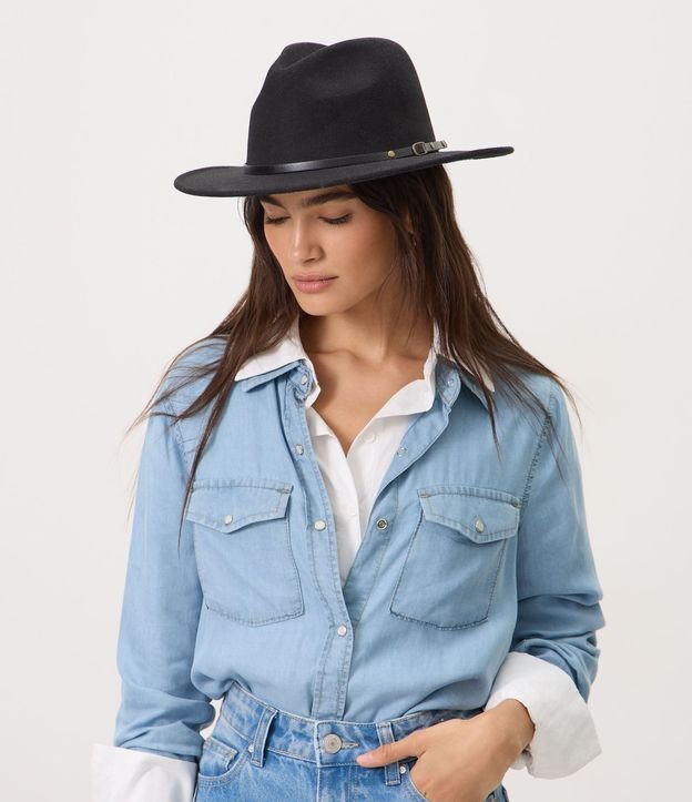 Sombrero Cowboy de Gamuza con Detalle de Hebilla 4