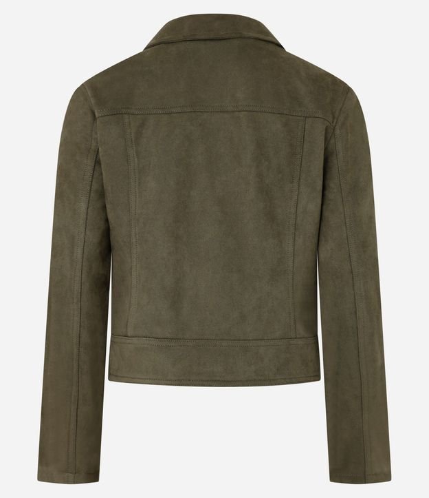 Campera Biker en Gamuza con Bolsillos y Cremallera 6