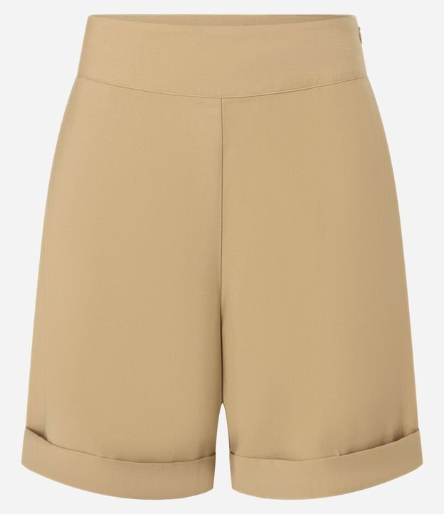 Bermuda en Viscosa Twill con Ruedo Plegado