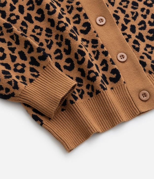 Cardigan Infantil de Punto con Estampa de Leopardo - Talle 5 a 14 años 5