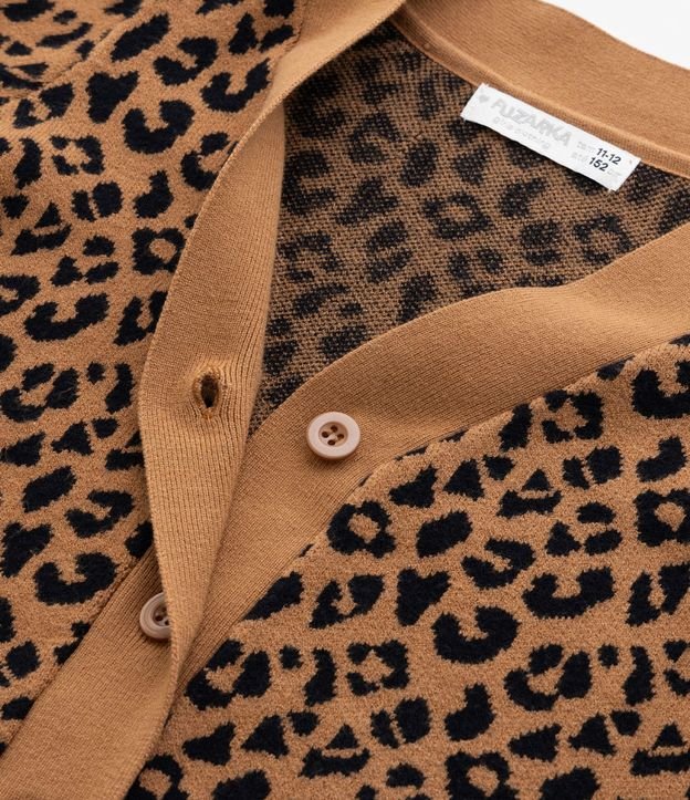 Cardigan Infantil de Punto con Estampa de Leopardo - Talle 5 a 14 años 7