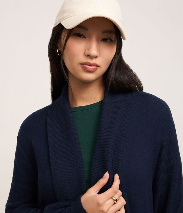 Cardigan Básico Largo en Punto con Abertura Total 5