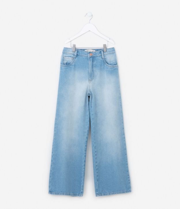 Pantalón Wide Leg Infantil en Jeans con Lavado - Talle 5 a 14 años 5