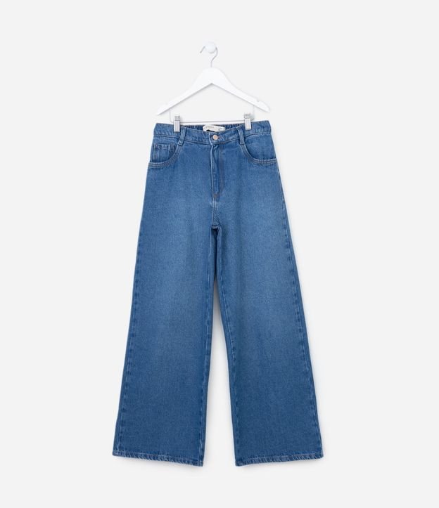 Pantalón Wide Leg Infantil en Jeans con Bolsillos - Talle 5 a 14 años 3