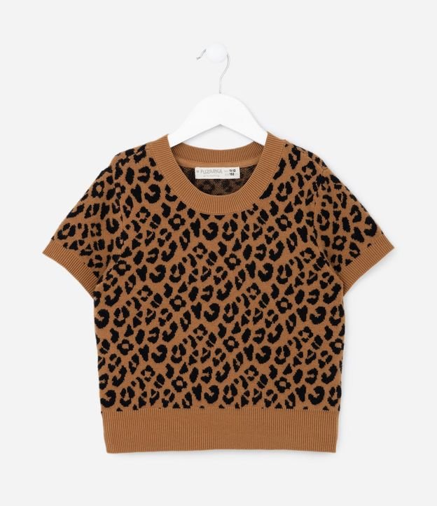 Blusa Infantil con Estampa Leopardo - Talle 5 a 14 años