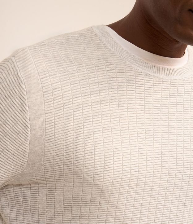 Suéter en Malla con Textura de Cuadros Grid 3