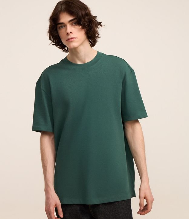 Remera Relaxed en Algodón con Efecto Grueso