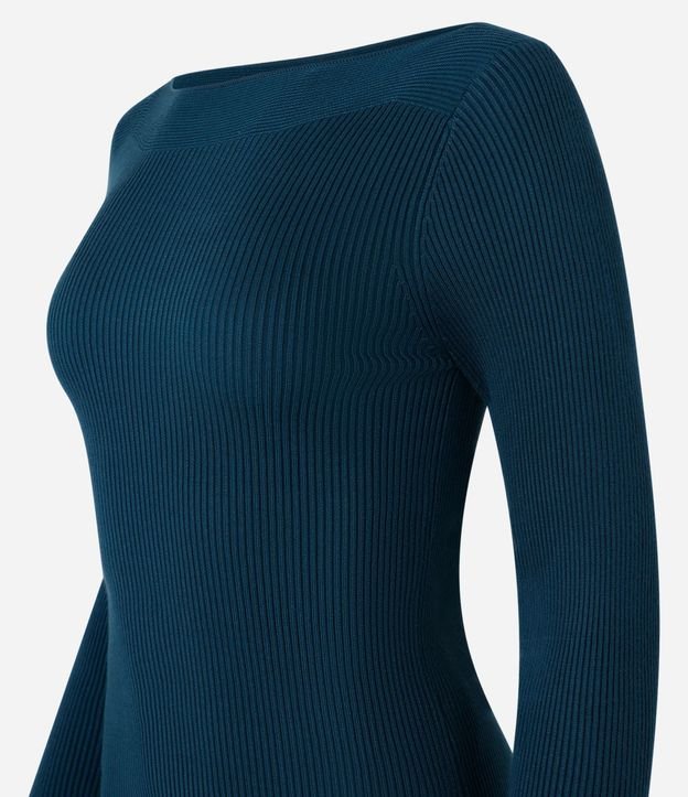 Blusa en Punto con Escote Bote y Textura Acanalada 2