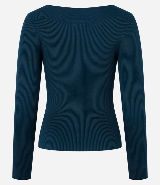 Blusa en Punto con Escote Bote y Textura Acanalada 3