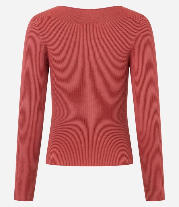 Blusa en Punto con Escote Bote y Textura Acanalada 3