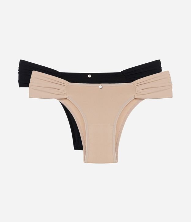 Kit 02 bombachas Bikini con Lateral Drapeada en Microfibra
