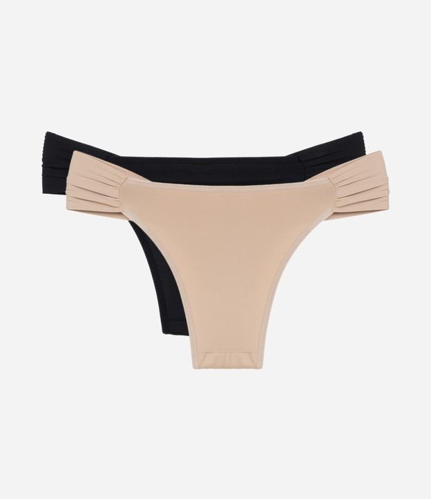 Kit 02 bombachas Bikini con Lateral Drapeada en Microfibra 2