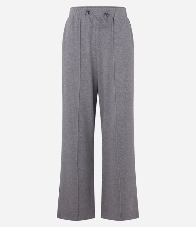 Pantalón Wide Leg Tiro Alto en Chenille con Punto Peinado 6