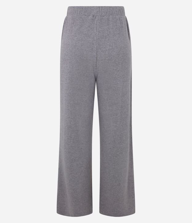 Pantalón Wide Leg Tiro Alto en Chenille con Punto Peinado 7