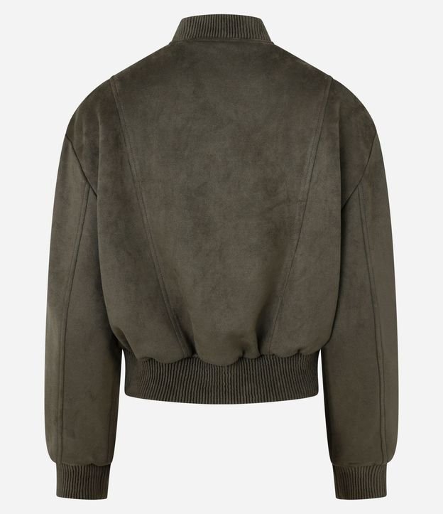Campera Bomber en Gamuza con Bajo Ayustadas y Recortes 8