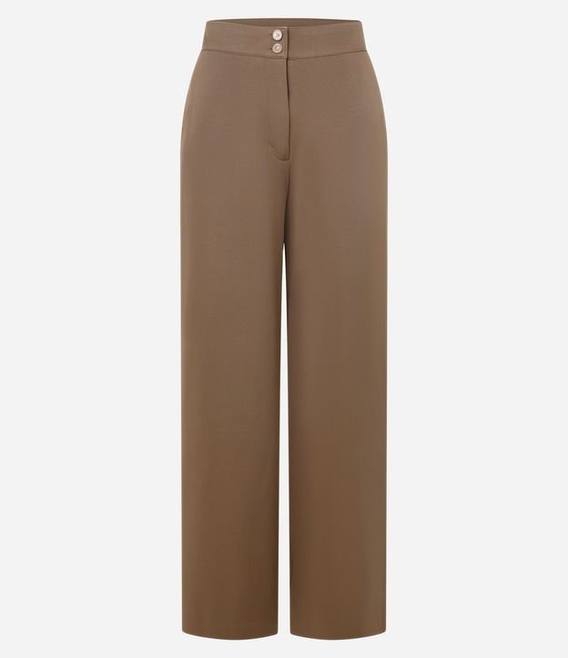 Pantalón Wide Leg Sastrería Tiro Alto con Botones Dobles 5