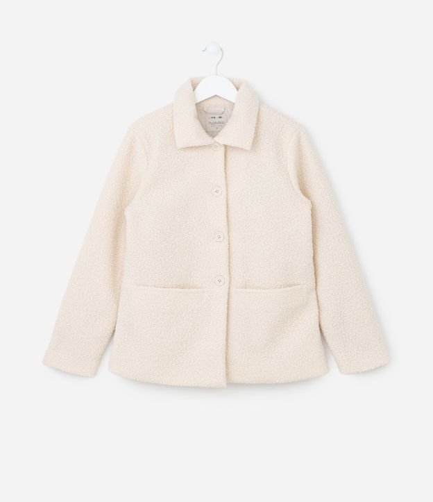 Campera Alargada Infantil en Sherpa - Talle 5 a 14 años