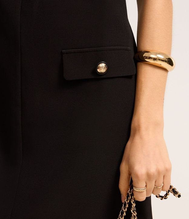 Vestido Corto en Crepé con Escote V Frente y Espalda 5