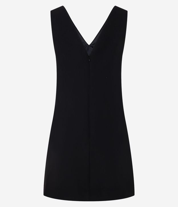 Vestido Corto en Crepé con Escote V Frente y Espalda 7