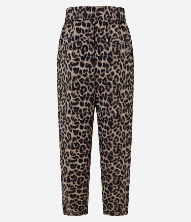 Pantalón Pijama Tiro Alto en Crepé Estampa Animal Print Leopardo 8