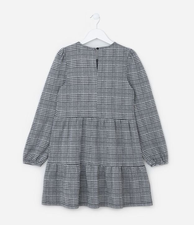 Vestido Infantil en Ponto Roma con Estampa de Cuadros - Talle 5 a 14 años 2
