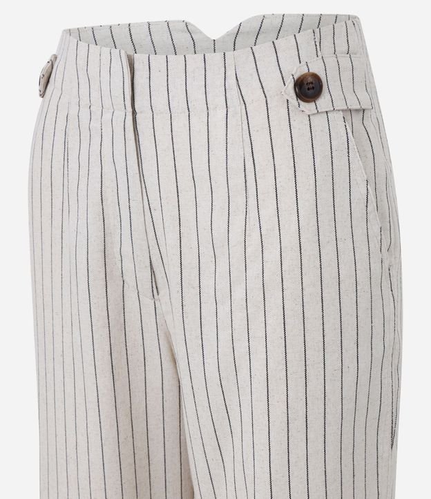 Pantalón Femenino Recto de Cintura Alta en Viscosa Twill con Lino 6