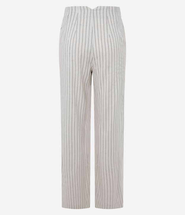 Pantalón Femenino Recto de Cintura Alta en Viscosa Twill con Lino 7