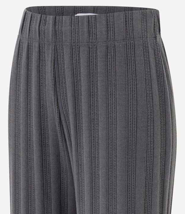 Pantalón Recto Acanalada Felpada y Calientita con Rayas 6