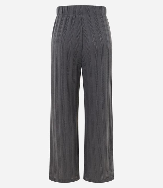 Pantalón Recto Acanalada Felpada y Calientita con Rayas 7