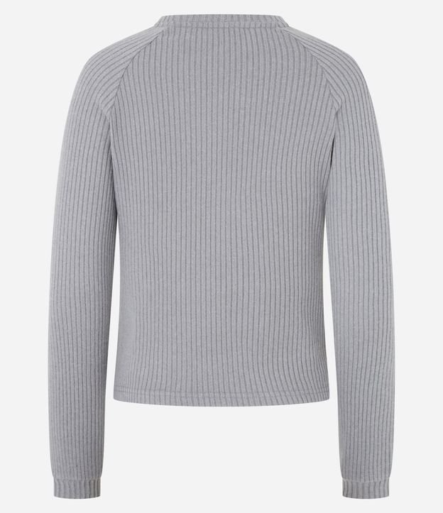 Blusa Slim Acanalada Felpuda con Sisa Raglán 7