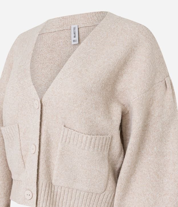 Cardigan Corto en Punto con Botones y Bolsillos 6