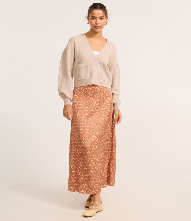 Cardigan Corto en Punto con Botones y Bolsillos 2