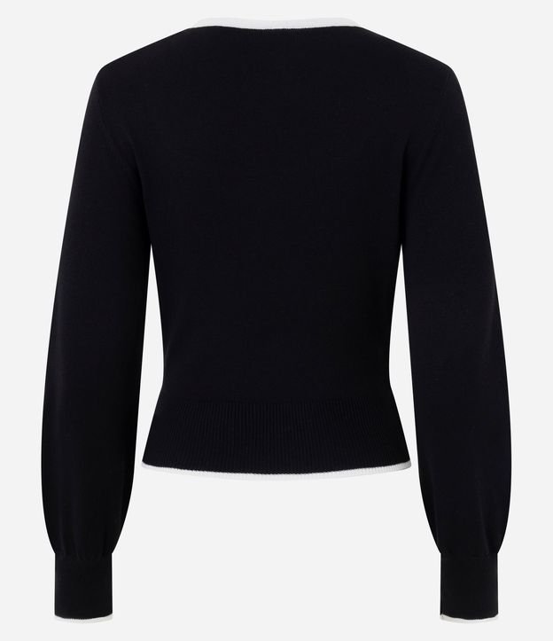 Blusa Femenina en Tricot con Escote Cuadrado y Detalle Contrastante 3