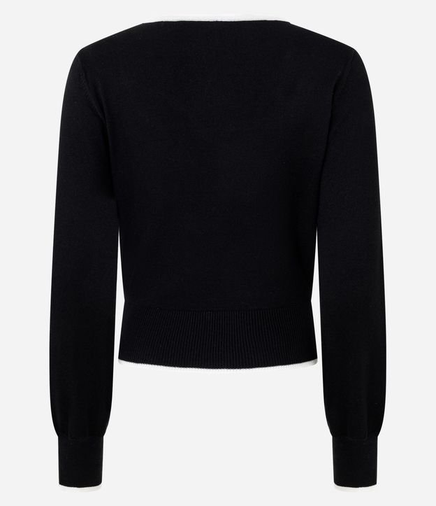 Blusa Femenina en Tricot con Escote Cuadrado y Detalle Contrastante 4