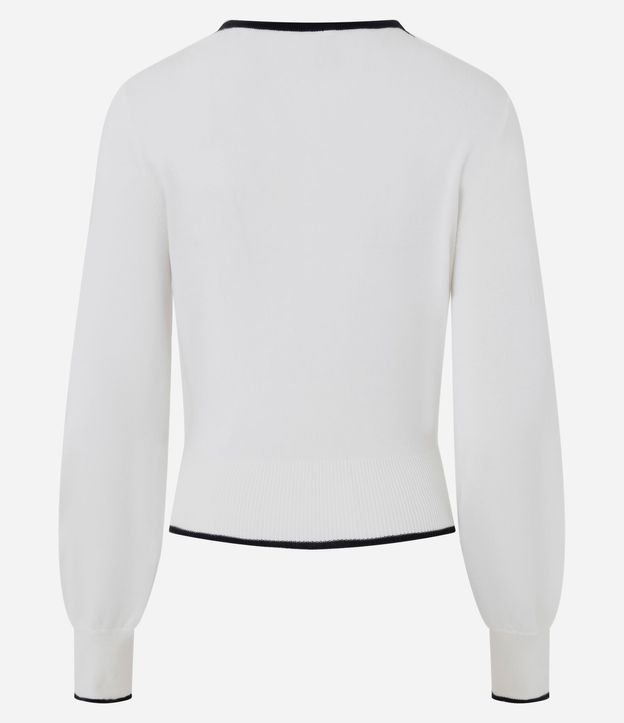 Blusa Femenina en Tricot con Escote Cuadrado y Detalle Contrastante 3