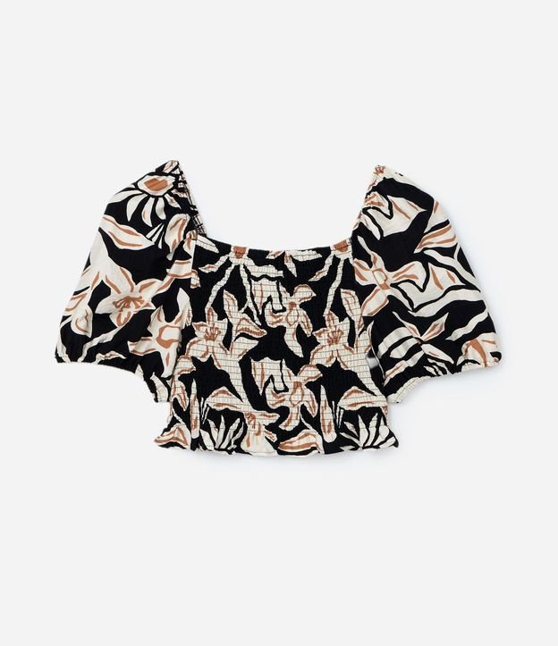 Blusa en Crepé con Estampa Floral y Lastex Curve & Plus Size