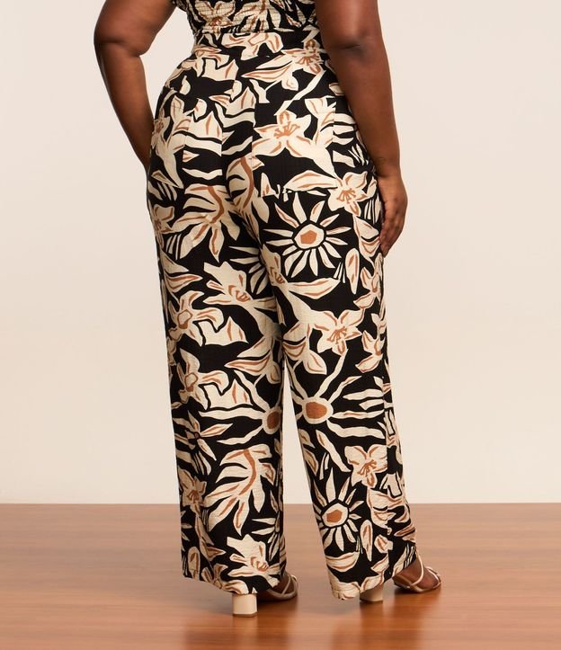 Pantalón Recto en Crepé con Estampa Floral Curve & Plus Size 4