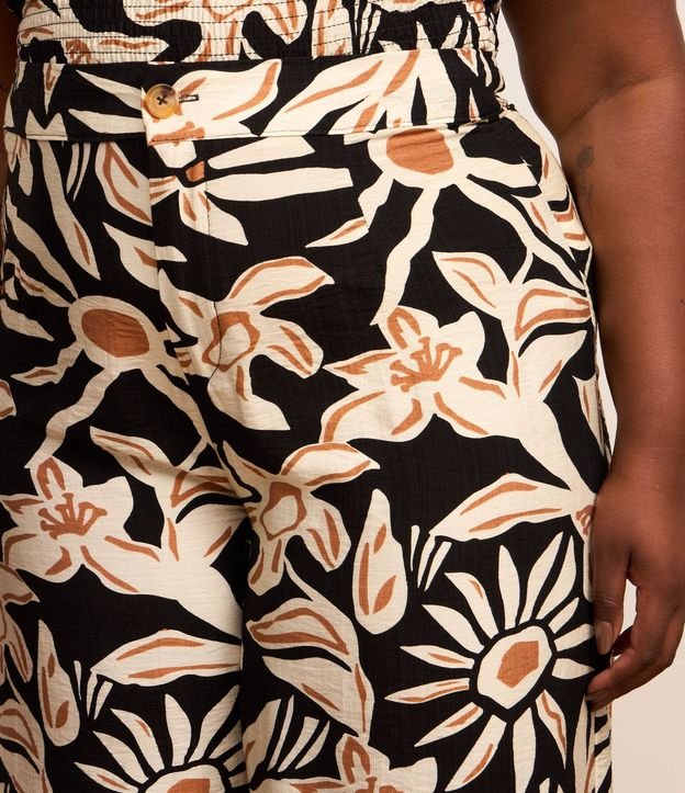 Pantalón Recto en Crepé con Estampa Floral Curve & Plus Size 5