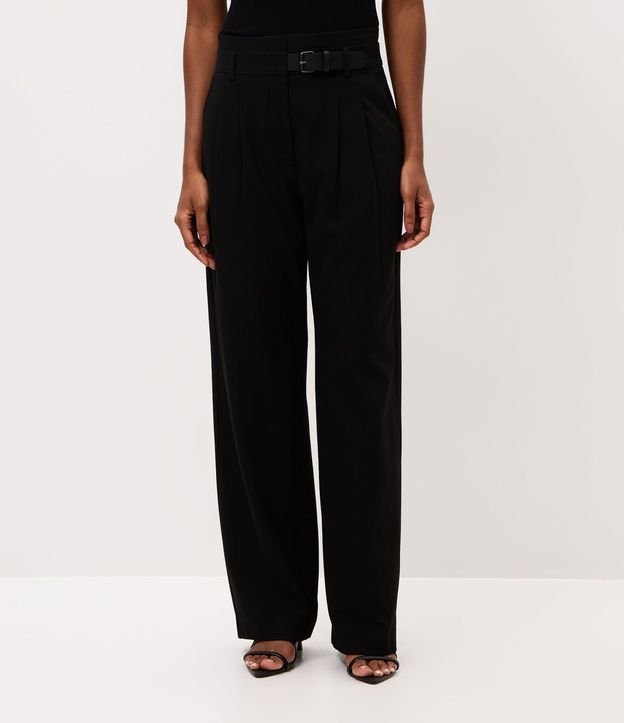 Pantalón Wide Leg Sastrería con Cinturón en PU 3
