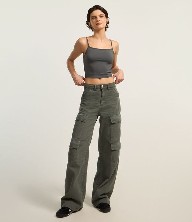 Top Cropped de Poliamida con Breteles Finos 2