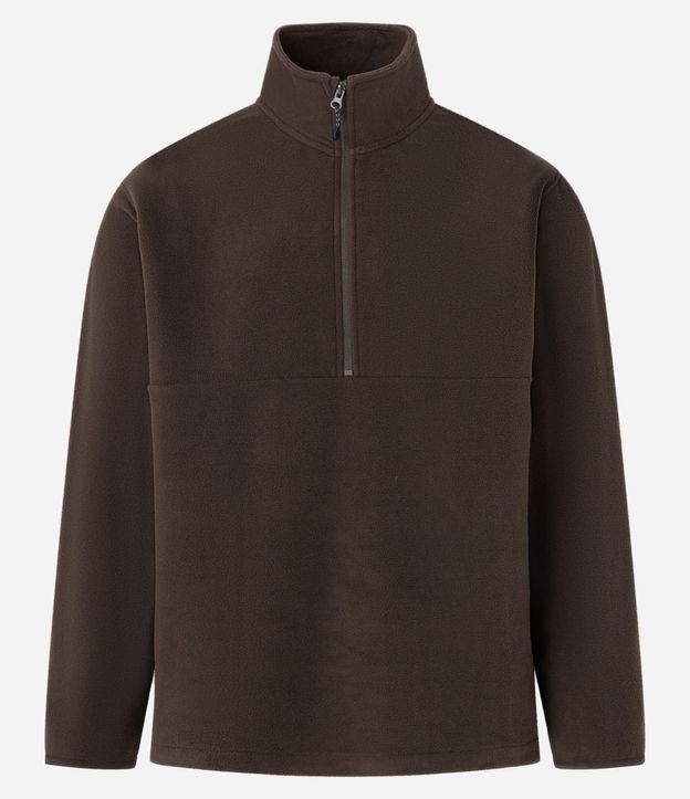 Saco en Fleece con Cuello Alto y Cremallera 6