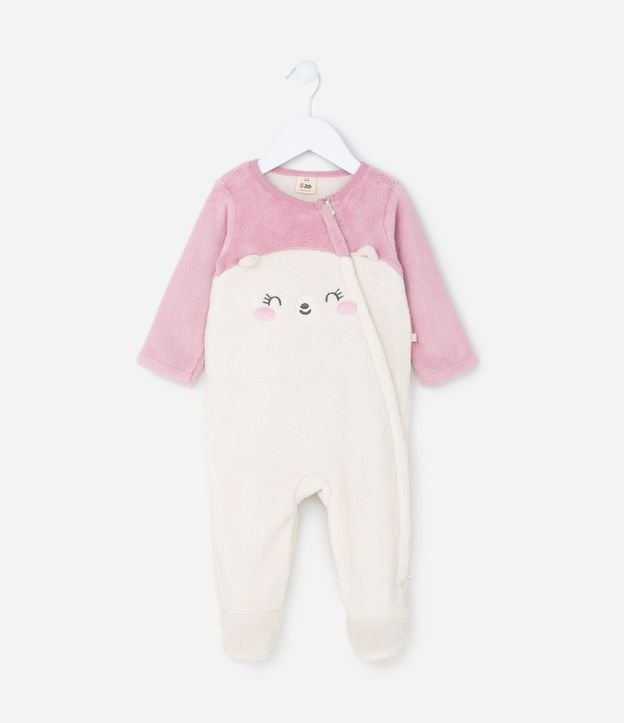 Mono Infantil en Fleece con Bordado Gatito - Talle 0 a 18 meses 1