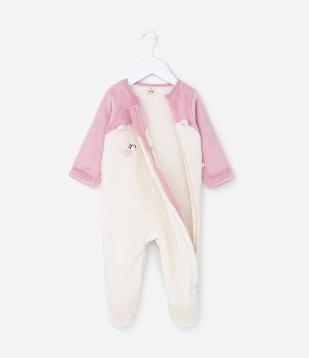 Mono Infantil en Fleece con Bordado Gatito - Talle 0 a 18 meses 2