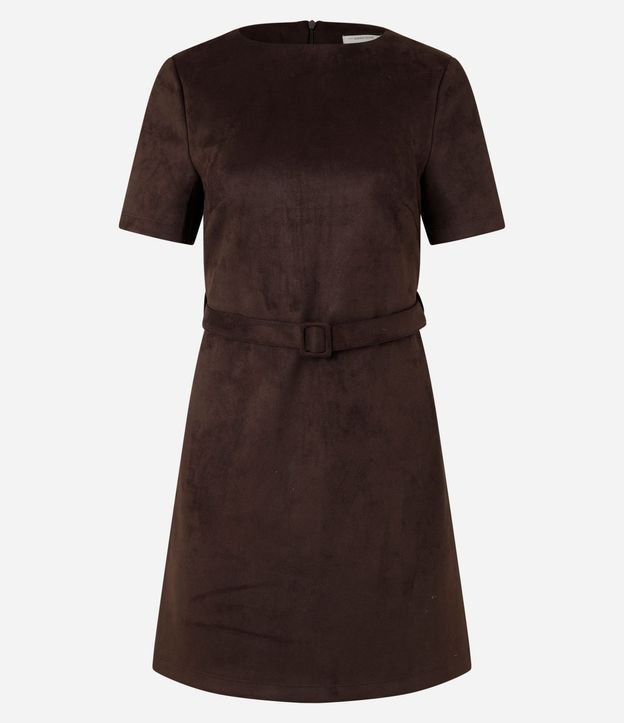 Vestido Corto en Gamuza con Cinturón
