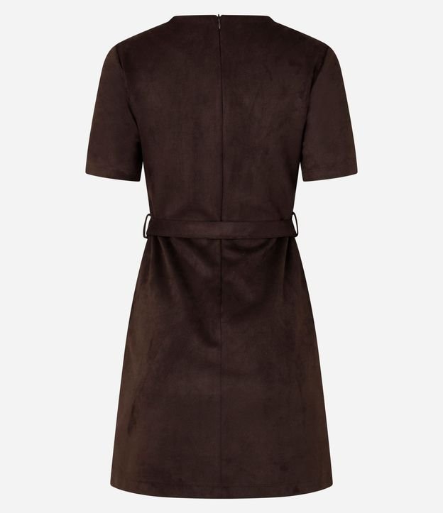 Vestido Corto en Gamuza con Cinturón 6